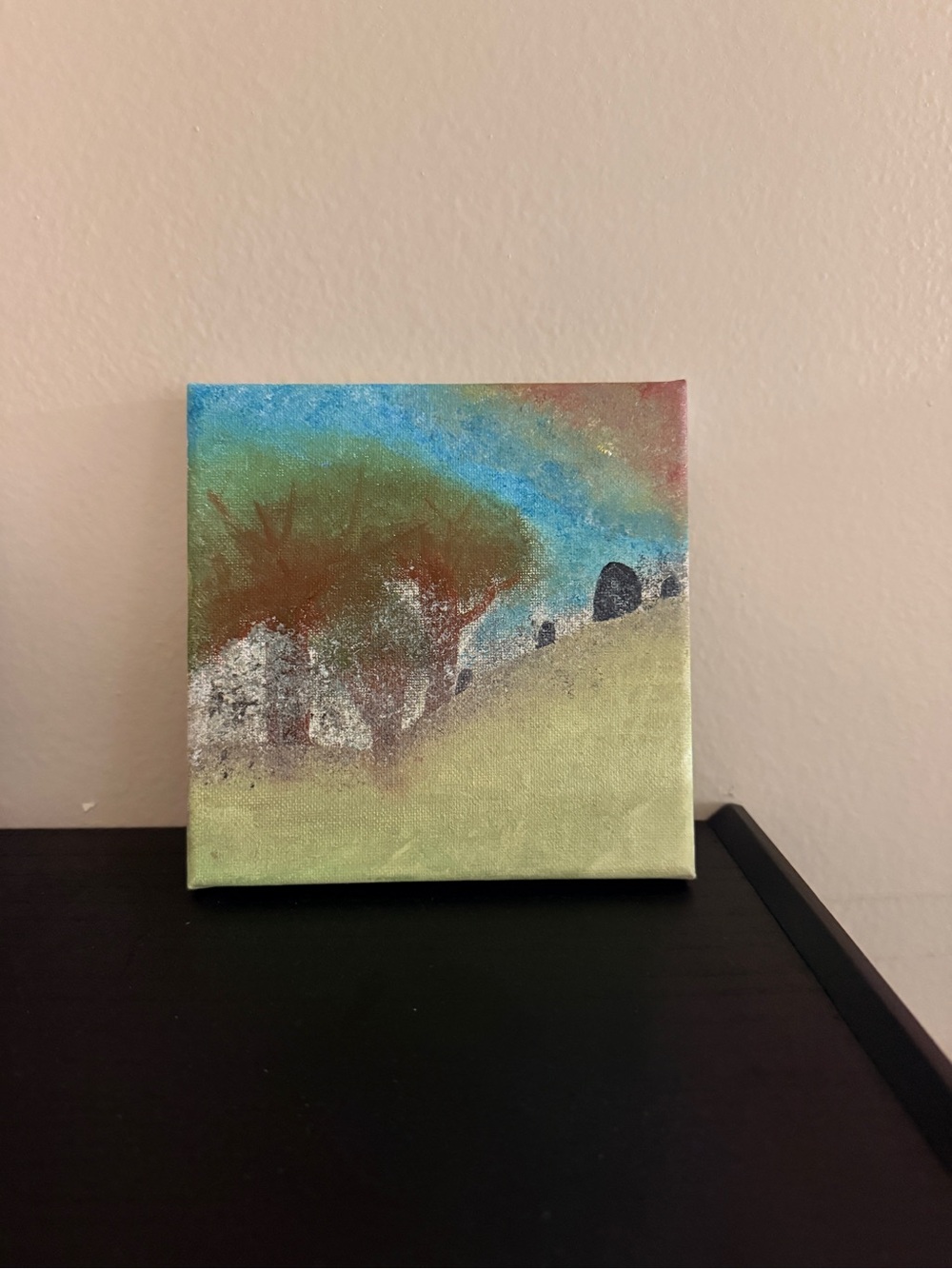 Handcrafted Oil Trees on Eerie Hill on Canva
